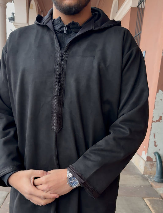 Qamis Suédine noir