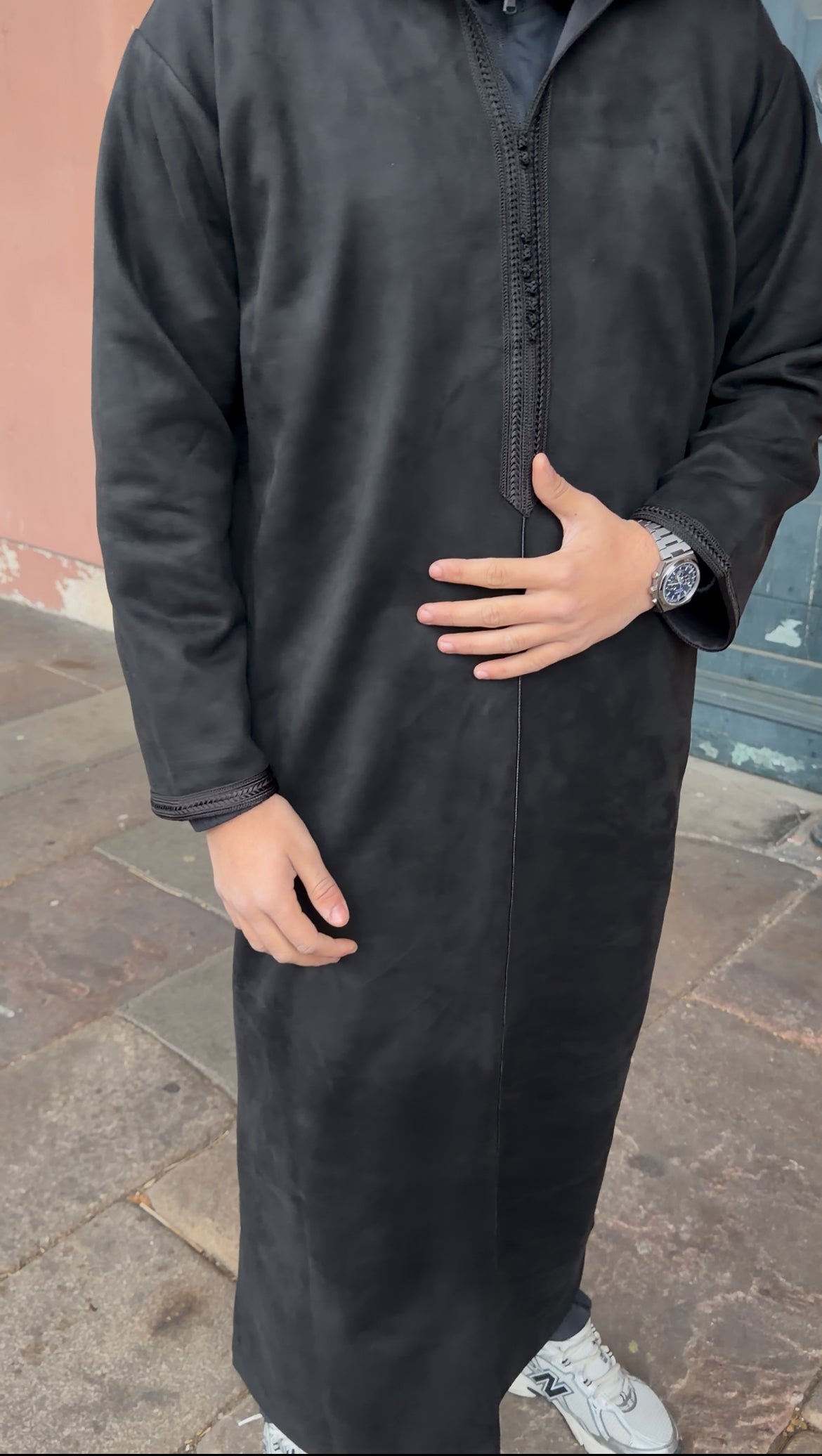 Qamis Suédine noir