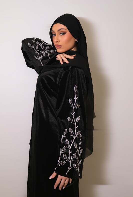Abaya velours noir