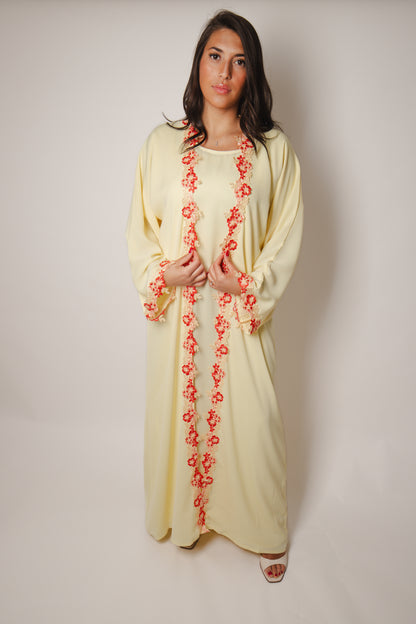 Abaya Dahlia - Jaune